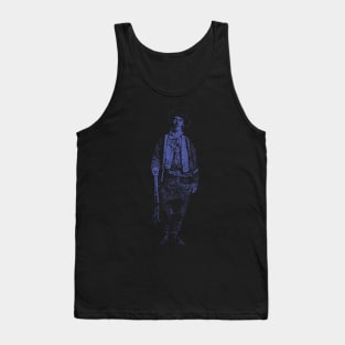 Billy the Kid Grunge Pop Distressed Style Billy the Kid Western Outlaw Blue Version Tank Top